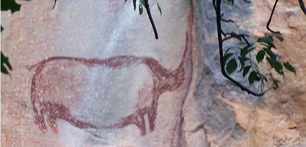 An 800 year old rock painting from Tsodilo Hills