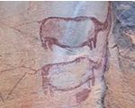Ancient rock paintings of rhino